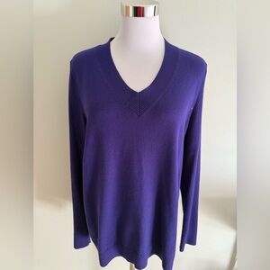 J.Jill Purple V-Neck Sweater size M Perfect Condition